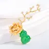 Broche de Flor de Peonía Dorada Vintage de Alta Gama con Diseño Único, Accesorio de Broche para Chaqueta de Traje de Alta Gama