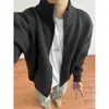 Suéter cárdigan de punto con cremallera y cuello alto para hombre, chaqueta gruesa de cuello semi-alto para otoño e invierno, chaqueta estilo retro americano perezoso para pareja