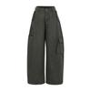 Calças Cargo Casuais Lavadas Femininas Outono Vintage Americano Cintura Baixa Soltas Casuais Calças Americanas de Perna Reta Perna Larga