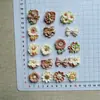 Novos acessórios florais de resina em estilo cartoon em tons de bege para chaveiros de cola creme DIY, capas de celular e tamancos