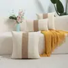 Fronha de almofada de algodão e linho boho personalizada com borlas, capa de almofada, almofada de sofá de luxo leve, travesseiro de cabeceira, almofada lombar atacado