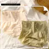 Pantaletas sin costuras de cintura media-alta para control de abdomen para niñas con ribete de encaje, Bragas simples y cómodas para mujer, Ropa interior antibacteriana de algodón puro para mujer