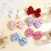 Nuevo Patrón de Encaje Dulce Tela Estampada Lazo DIY Pasador Hecho a Mano Accesorios para el Cabello Accesorios para Ropa Venta al por Mayor