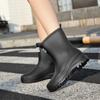 Moda Femenina Transfronteriza Estilo Coreano Botas de Lluvia Simples de Media Caña Zapatos para Agua para Adulto Zapatos para Lluvia Impermeables Antideslizantes de Suela Gruesa para Exterior Zapatos de Goma