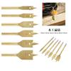 Abridor de Agujeros Carpintería Broca Plana Carpintería Plástico Broca Plana Perforador de Tablero de Madera 10-25mm Juego de 6 Piezas Mango Hexagonal Bolsa para Colgar