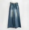 Jeans Anchos de Cintura Alta con Dos Botones Lavados Retro Desgastados Estilo Coreano Nuevo Primavera Ins2026 Dongdaemun Nicho