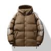Nueva Chaqueta Deportiva Casual Versátil con Capucha de Tres Rayas Estilo Coreano Engrosada de Moda para Hombre de Otoño e Invierno