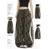 Pantalones de Pierna Ancha con Estampado de Leopardo Retro Americano para Mujer, Nuevos, Sueltos, Adelgazantes, Estilo Plátano, Chica Popular, Pierna Recta, Rayados, Casuales, Largos