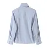 Camisa Feminina Casual Simples Elegante Listrada com Fivela Nova Primavera 2026 AliExpress Transfronteiriço 4764033