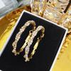 Pendientes de aguja de plata S925, nuevos y sencillos, para mujer, con cadena de garra de diamantes Super Flash, pendientes sinuosos, estilo de celebridades de Internet, B498