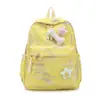 Mochila de bordado de línea colorida estilo Ins para estudiantes mujeres, lindo dije de felpa, mochila versátil de gran capacidad