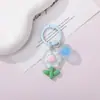 Chaveiro de flor transparente colorido resina acrílico pingente de conta transparente como gelo decoração de bolsa fofa fornecimento no atacado
