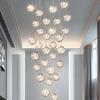 Lámpara de araña de línea larga con escalera giratoria de estrellas para sala de estar, lámpara moderna y simple de construcción dúplex, lámparas y linternas creativas