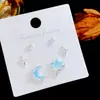 Kana Mina Exquisitos Aretes de la Serie Plata con Micro-incrustaciones de Zirconia para Mujer, Aguja de Plata s925, Aretes Pequeños y Elegantes