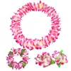 Fiesta Kaifeng 80 piezas flor cifrado engrosado collar hawaiano anillo para la cabeza pulsera juego de cuatro piezas actuación en escenario disfraz