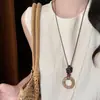 Nuevo collar colgante de cuentas retro estilo chino para mujer, nuevo diseño de nicho, estilo étnico, cadena larga de suéter moderna y versátil