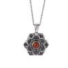 S925 prata esterlina sul ágata vermelha lótus retro pingente personalizado seis palavras mantra elegante estilo clássico das mulheres all-match pingente