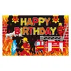 Nuevo Producto Transfronterizo Tema de Fuego Decoración para Fiesta de Cumpleaños Arreglo de Decoración de Cumpleaños Bandera Decoración de Cumpleaños de Bombero