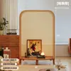 Sala de Estar Estilo Retrô Americano Divisória de Tela Luminária Lateral de Sofá Luxo Rack de Armazenamento de Madeira Maciça Rattan Grelha Artística Divisória de Ambiente Armário