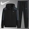 Conjunto Esportivo Casual de Outono para Homens 2025 Novo Conjunto de Duas Peças com Cardigan com Capuz, Moletom e Calça Esportiva Roupas Esportivas Fitness para Homens