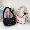 Bolso de lunares bolso de mujer 2026 nuevo fresco bolso de axila dulce bolso de mano plisado textura de nicho bolso de hombro único para mujer