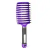 Peine Curvo Grande Transfronterizo, Peine Acanalado, Peine Curvo de Cerdas de Cerdo Antiestático para Masaje, Peine de Nueve Filas, Peine Alisador para Peinar y Rizar el Cabello