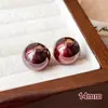Brincos Perolados Vinho Brilhante Retro de Luxo de Alto Padrão Nicho Brilhantes Brincos Elegantes Novo Estilo Quente 2025