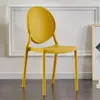 Silla de Comedor Moderna Simple de Plástico Respaldo Redondo para Adultos Tienda de Té con Leche Mesa y Silla para Comedor del Hogar Combinación Estilo ins