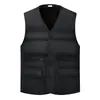 Colete curto masculino para outono e inverno, adequado para usar em camadas, caimento justo, quente, modelagem solta, colete casual para pais