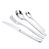 Juego de Cubiertos de Acero Inoxidable Estilo Europeo Espejo, Tenedor, Cuchara, Cucharita, Juego de Tres Piezas de Cuchillo para Filete, Tenedor y Cuchara para el Hogar