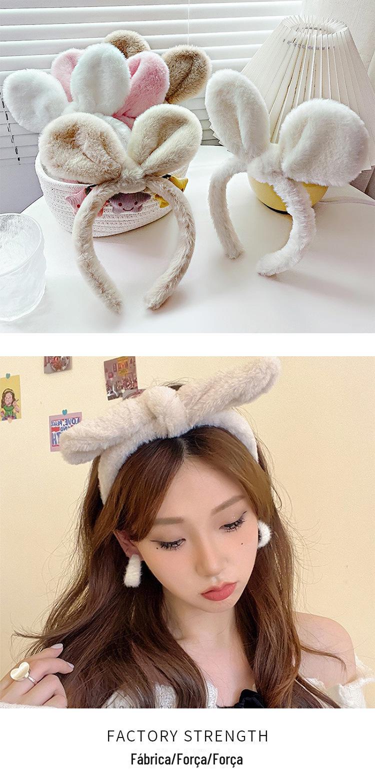 毛绒发箍兔耳蝴蝶结头箍详情页_06