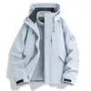 Chaqueta exterior a juego de marca para mujer, tres en uno, otoño e invierno, cortavientos para hombre, impermeable, conjunto desmontable de dos piezas para montañismo
