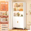 Estantería de Acero para Uso Doméstico Estantería para Niños Gabinete de Almacenamiento para Sala de Estar con Puerta Gabinete de Almacenamiento de Pie a Prueba de Polvo Vitrina de Hierro Forjado