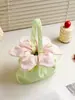 Bolsa de Mão Portátil com Cordão de Flor Criativa Fresca Grande Capacidade Nova de Alto Valor Versátil para Trabalho e Viagem Bolsa de Armazenamento