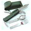 Vajilla portátil para acampar, cuchara de acero inoxidable, vajilla de picnic, tenedor para acampar al aire libre, cuchara de sopa, vajilla combinada