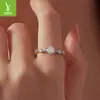 Novo Anel de Moissanita de 50 Pontos Yinziyun Anel de Casamento Estilo Europeu e Americano Transfronteiriço Prata Esterlina S925 Anel de Dedo Exquisito