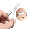 Tijeras de Acero Inoxidable para Recortar Cejas, Tijeras Curvas para Cejas, Tijeras Pequeñas de Maquillaje, Tijeras Compactas Retro Mini para Recortar Vello Nasal y Barba