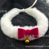 Gargantilha de Pelúcia de Natal Gola Outono e Inverno Laço Creme Faixa de Pescoço Peluda Sino Pequeno Divertido