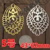 Chapa de ferro gravação oca pingente coração de amor forma oval triângulo leque acessório de cabelo peça frontal peça pendurada flor de cinco pétalas margarida bronze antigo