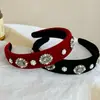 Súper Elegante~ Diadema de Terciopelo Negro con Brillantes Pedrería y Perlas, Lujo Ligero, Artesanía de Alta Gama, Diadema de Corona Alta, Nuevo Accesorio para el Cabello con un Tacto Premium