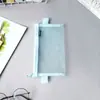 Bolsa de Lápis Portátil de Malha Transparente Bolsa de Arquivo Criativa de Malha Caixa de Papelaria Bolsa de Papelaria Bolsa com Zíper de Malha Bolsa de Armazenamento
