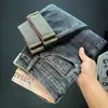 Jeans para hombre 2006 verano nueva marca de moda elásticos de alta gama pantalones largos rectos corte ajustado jeans pitillo para hombre
