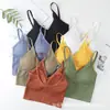 Seamless grande U-comprimento back-wrapped tubo top com almofada de peito base camisola esportes underwear para as mulheres
