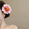 Pasador de Flor de Hibisco Colorido Degradado Estilo Vacaciones en la Playa para Mujeres, Pinza para el Cabello Accesorios para el Cabello con Atmósfera para Fotos de Viaje para Mujeres