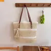 Bolso de Hombro para Mujer Estilo Nuevo Bolso para Vacaciones en la Playa y la Costa Gran Capacidad Tejido Bolso Tote para el Trabajo al por Mayor Playa