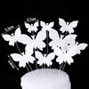 Ins Decoración Creativa para Hornear Mariposa Espíritu de Hada Mariposa de Papel Blanco Hada Cumpleaños Hermoso Inserto para Pastel