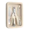 Conjunto de 5 Peças de Alicates para Cutícula Estilo Alemão, Alicate Bico de Águia para Cortar Unhas, Alicate Especializado para Cutícula de Manicure, Alicate para Cutícula Estilo Russo