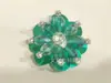 Parches de Flor Bordada con Cuentas Cosidos a Mano Parche Decorativo Brillante para Decoración de Ropa