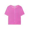 Verano 2026 Comercio Exterior Transfronterizo Moda Femenina Europea y Americana Color Sólido Holgado Manga Corta Top de Punto Versátil Estilo Commuter