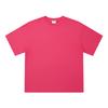 Camiseta de Algodão Puro Fio Duplo com Gola Redonda e Manga Curta de 310g Cor Doce Solta Ombro a Ombro Manga Três Quartos para Homens e Mulheres Tendência e Versátil